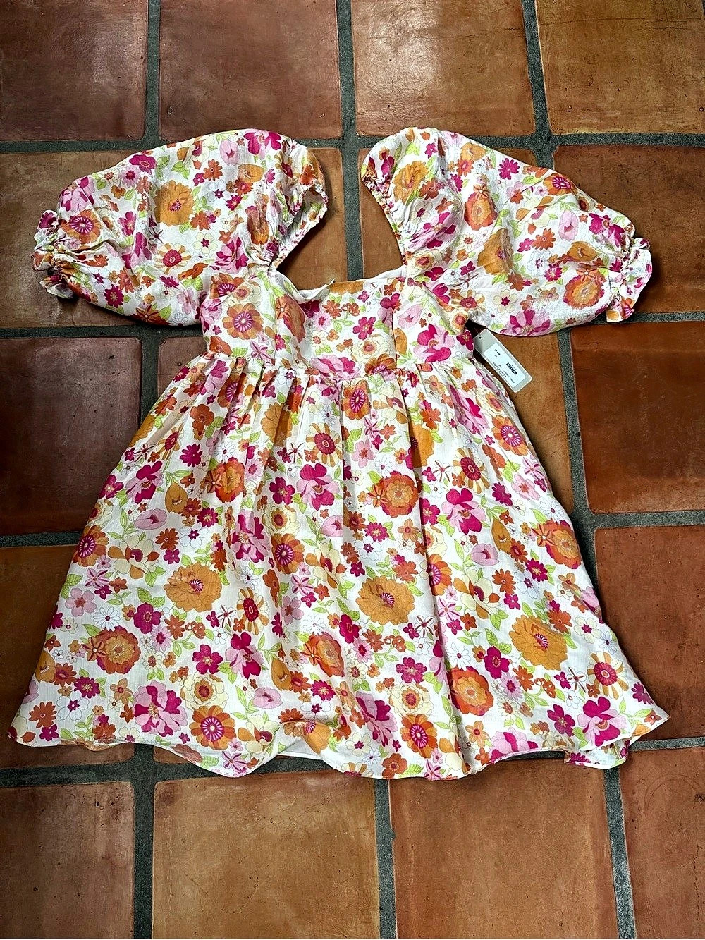 Anna Grace Floral Mini Dress in Pink & White Size Large